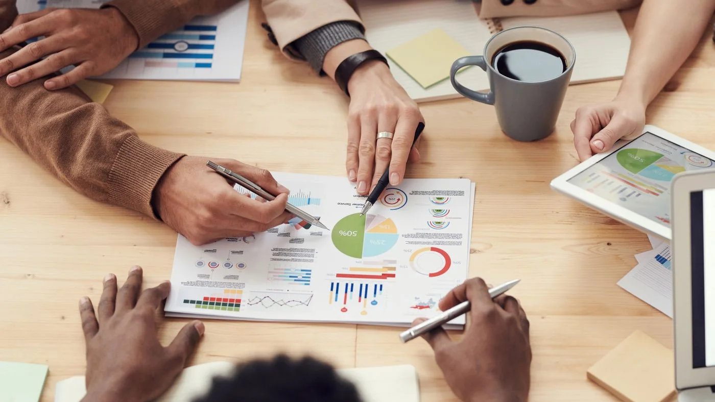 Marketing team reviewing campaign analytics